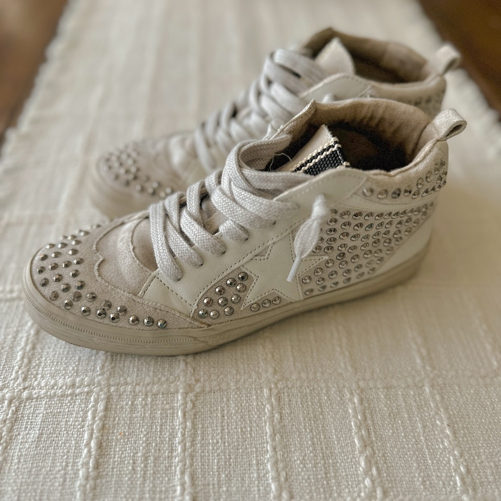 ShuShop White Studded Sneakers